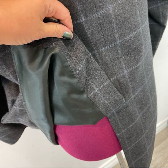 Ralph Lauren Cashmere Wool Blazer in Gray Plaid Print Size 40R - Picture 7 of 14